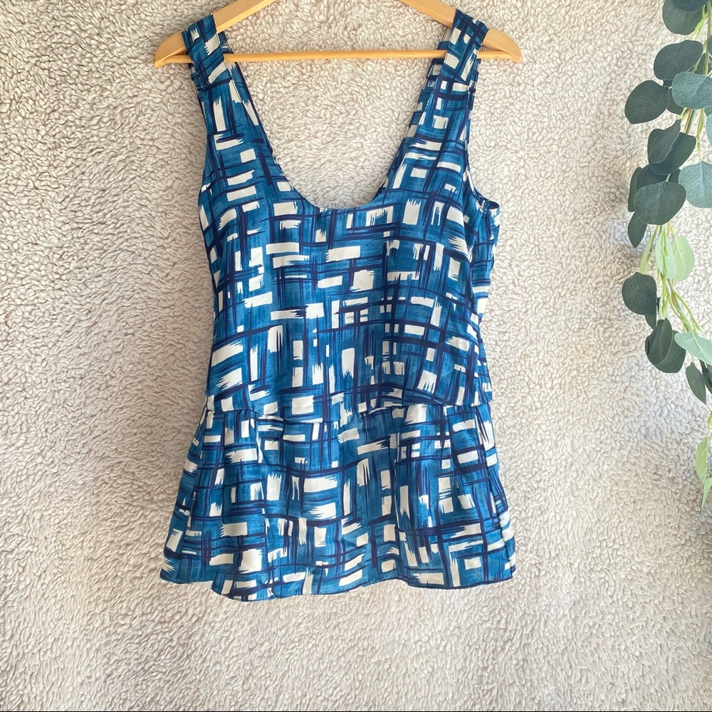 Marni 100% Silk Tank Blue White Size Large - Picture 7 of 7